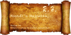 Rostás Hajnalka névjegykártya
